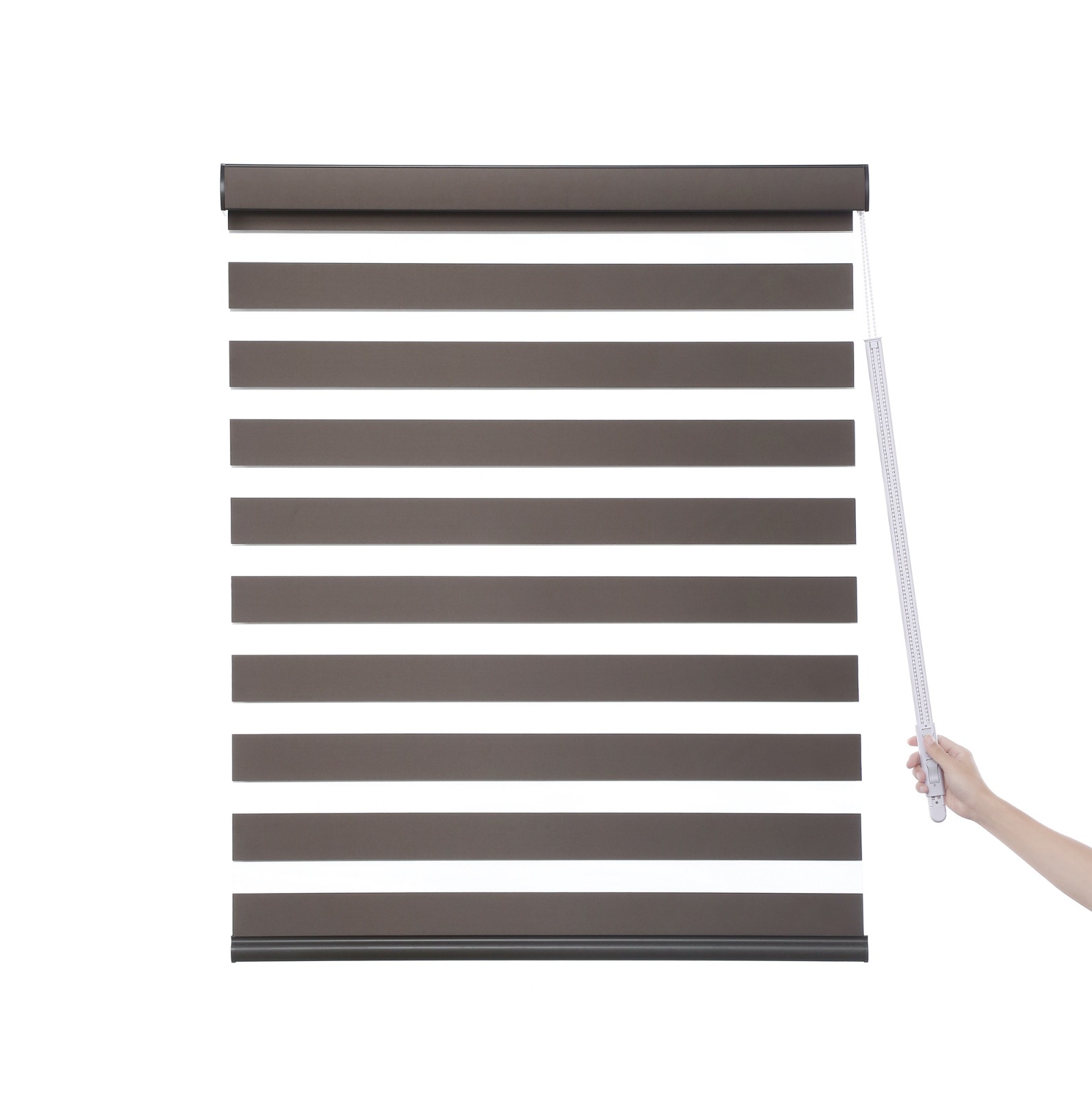 Zebra Shade — Espresso — The Blinds Co fabric sample