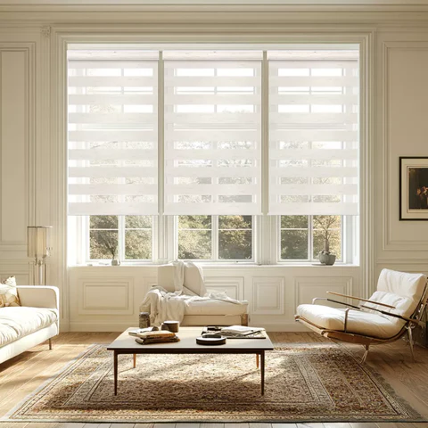 Triple-Window Zebra Blinds
